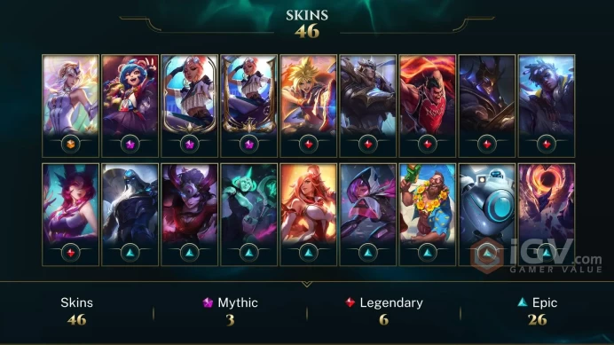 ME EMAIL CHANGEABLE 74 CHAMPIONS 46 SKINS Prestige True Damage Qiyana 2X Reignited CS Riven 61 LITTLE LEGENDS 90 ME LAST PLAY 2021