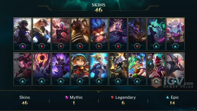 NA EMAIL CHANGEABLE 100 CHAMPIONS 46 SKINS 70 MYTHIC ESSENCE Prestige True Damage Senna