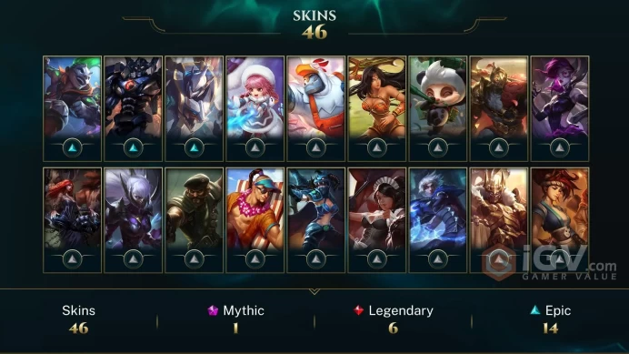 NA EMAIL CHANGEABLE 100 CHAMPIONS 46 SKINS 70 MYTHIC ESSENCE Prestige True Damage Senna