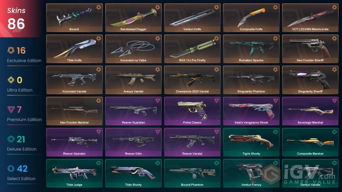 86 Skin // EU-TR // Champions 2023 + Araxys + RGX + Kuronami + Reaver + Singularity + Neo Frontier + Ruination + 8 Knife And MORE // FULL Access