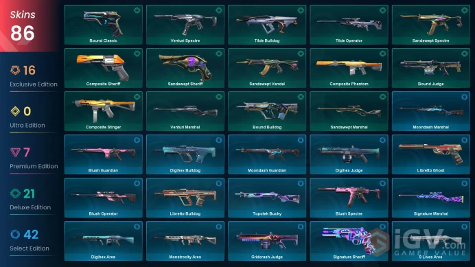 86 Skin // EU-TR // Champions 2023 + Araxys + RGX + Kuronami + Reaver + Singularity + Neo Frontier + Ruination + 8 Knife And MORE // FULL Access