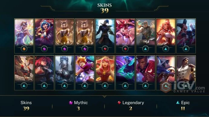 EUW EMAIL CHANGEABLE 79 CHAMPIONS 39 SKINS Prestige K/DA Ahri 2X Elementalist Lux VICTORIOUS:  AATROX BLITZ GRAVES LUCI ORI SEJU
