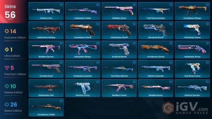 [KOREA] 56 Skins | 4 Knife| Full Acces | Champions 2024 Blade / Champions 2025 Butterfly Knife / Champions 2024 Phantom / Elderflame Vandal |