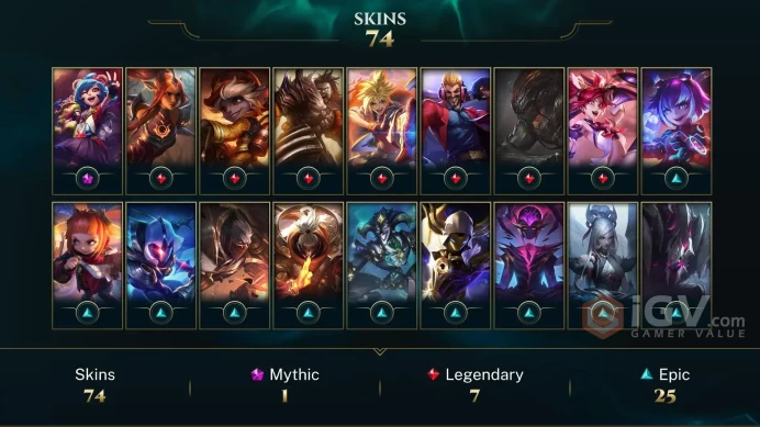 【LAN 】Level 334 150 Champ/ 74 Skins Full Access High Quality Account Instant Delivery️