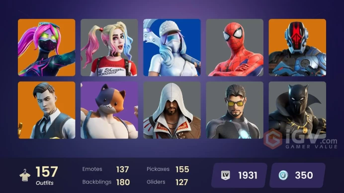 (PC PSN XBOX) 157 skins | Gold TNTina | Gold Midas | Gold Brutus | Gold Meowscles | Hangtime | Shady Doggo | Tart Tycoon | The Origin | Malik | 