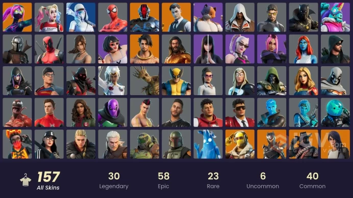 (PC PSN XBOX) 157 skins | Gold TNTina | Gold Midas | Gold Brutus | Gold Meowscles | Hangtime | Shady Doggo | Tart Tycoon | The Origin | Malik | 