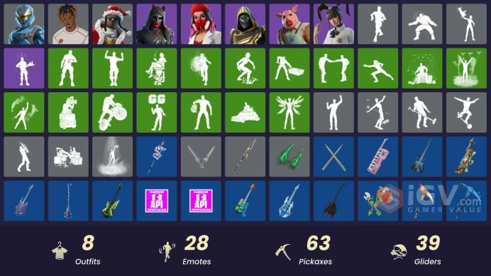 13252[PC/PSN/XBOX]Slayer Juice WRLD|Santa Dogg|Yulejacket|Felina|Twin Blasters|Gwenpool's Katanas|Captain Jones's Shield & Pickaxe