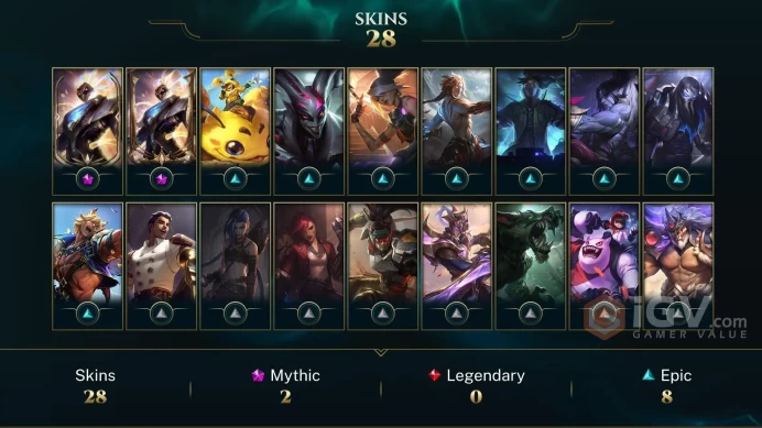 EUW EMAIL CHANGEABLE 85 CHAMPIONS 28 SKINS Prestige Pulsefire Thresh 2X VICTORIOUS TRINDA YI LAST PLAY 2024