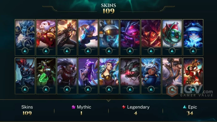 [D111] NA/EUW/OCE/JP/ 164 heroes / 109skins /  Instant Delivery/ Can change bound email and password/Can be transferred to any server