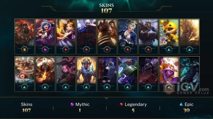 NA EMAIL CHANGEABLE 132 CHAMPIONS 107 SKINS Spirit Guard Udyr Annie-Versary LAST PLAY 2024