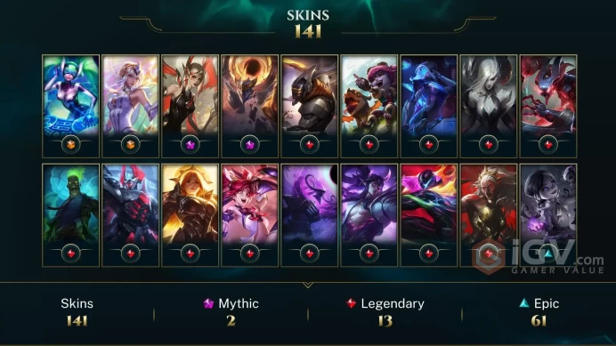 EUW EMAIL CHANGEABLE ALL CHAMPIONS 45K BE 141 SKINS Prestige Dark Star Malphite Risen Legend LeBlanc Elementalist Lux DJ sona 