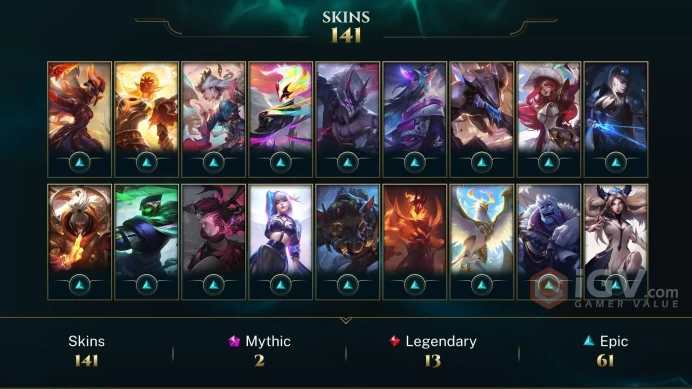 EUW EMAIL CHANGEABLE ALL CHAMPIONS 45K BE 141 SKINS Prestige Dark Star Malphite Risen Legend LeBlanc Elementalist Lux DJ sona 