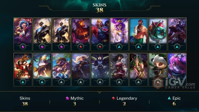OCE EMAIL CHANGEABLE 83 CHAMPIONS 38 SKINS 63 LITTLE LEGENDS Prestige Pulsefire Thresh 2X