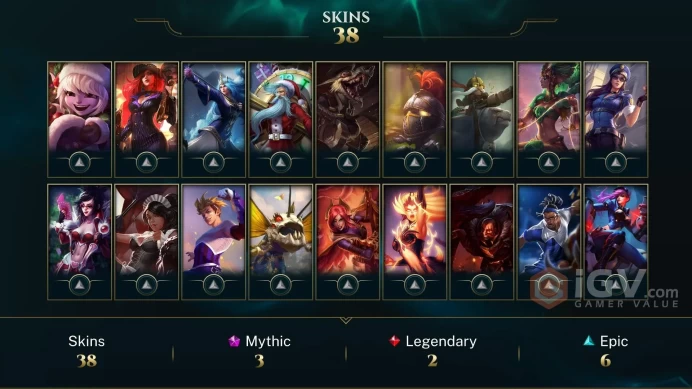 OCE EMAIL CHANGEABLE 83 CHAMPIONS 38 SKINS 63 LITTLE LEGENDS Prestige Pulsefire Thresh 2X