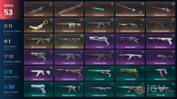 NA/USA 48050 VP Gravitational Uranium Neuroblaster Baton Prime//2.0 Karambit Cryostasis Vandal Neptune Vandal Valiant Hero Ghost Sovereign Ghos