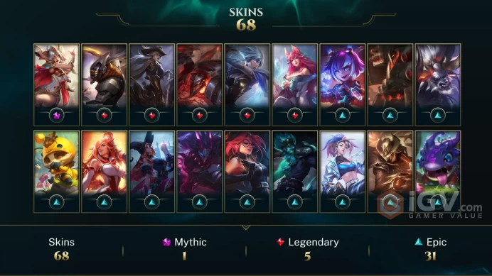 EUW EMAIL CHANGEABLE 102 CHAMPIONS 9KBE 68 SKINS+13inv skins Prestige Brave Phoenix Xayah LAST PLAY 2024