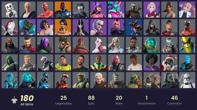 (PC PSN XBOX) 180 skins | Master Chief | Lina Scorch | Subzero Cryptic | The Origin | Malik | Spire Assassin | The Cube Queen | Alli | Oppressor