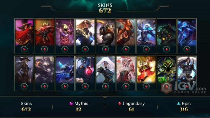 672 SKIN | DIAMOND IV | 914 LVL | 151K+ BE | MAIL CHANGEABLE LEAGUE OF LEGENDS ACCOUNTS