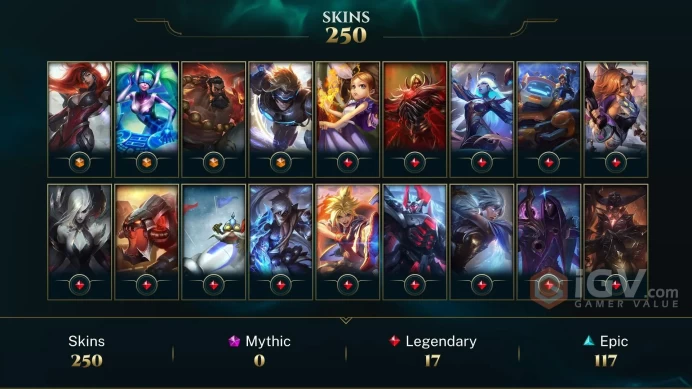 【LAN 】Level 460    150 Champ/ 250 Skins   Full Access  High Quality Account  Instant Delivery️