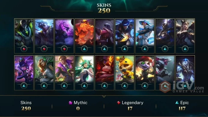 【LAN 】Level 460    150 Champ/ 250 Skins   Full Access  High Quality Account  Instant Delivery️
