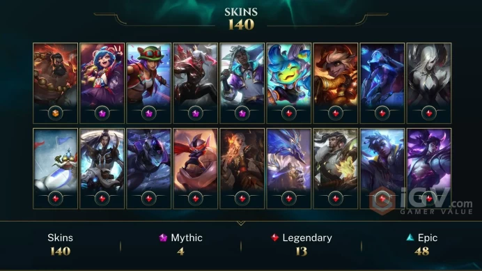 【LAN 】Level 340    150 Champ/ 140 Skins   Full Access  High Quality Account  Instant Delivery️