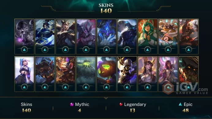 【LAN 】Level 340    150 Champ/ 140 Skins   Full Access  High Quality Account  Instant Delivery️
