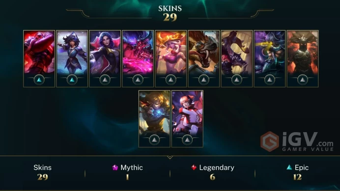 【LAN 】Level 148    91 Champ/ 29 Skins   Full Access  High Quality Account  Instant Delivery