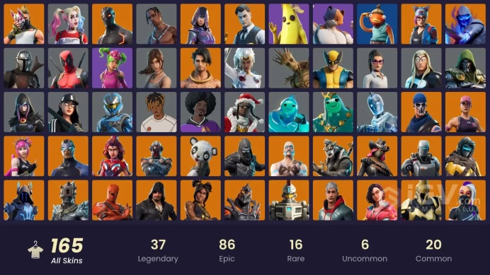 Full Access 165 skins | OG STW | IKONIK | Travis Scott | Glow | Gold Midas | Gold Brutus | Rogue Agent | Fusion | The Visitor | Drift |