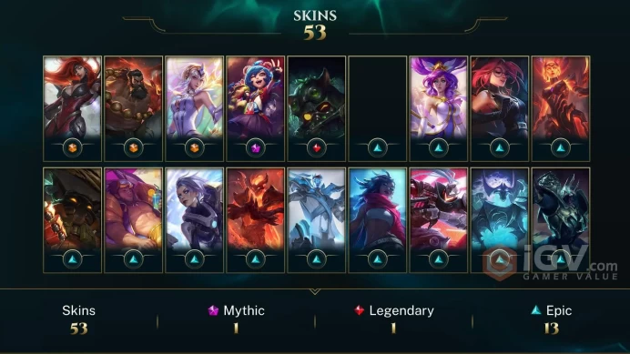 【LAN 】Level 113    99 Champ/ 53 Skins   Full Access  High Quality Account  Instant Delivery️