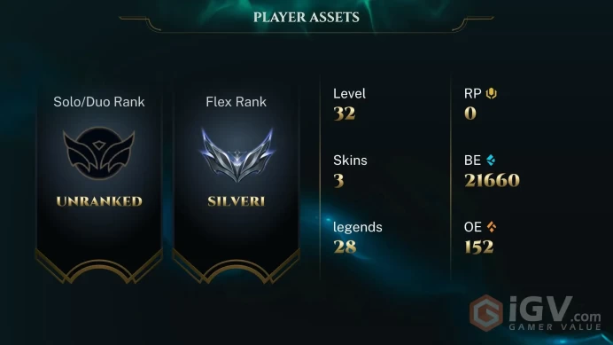 [EUW] S16 - SPLIT 1 - Flex Silver 1 - 8 Wins 1 Lose - 30 LP Gain - Ranked Ready -Unverified Email