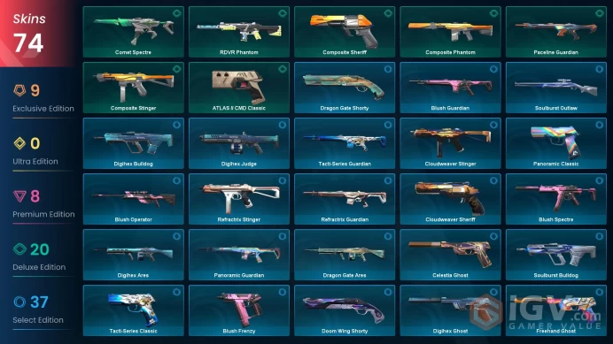 EU [ 74 TOP SKINS + 2 KNIFE ] Champions 2023 Vandal + Neo Frontier Phantom + Blackthorn Vandal + Primordium Vandal / full acces