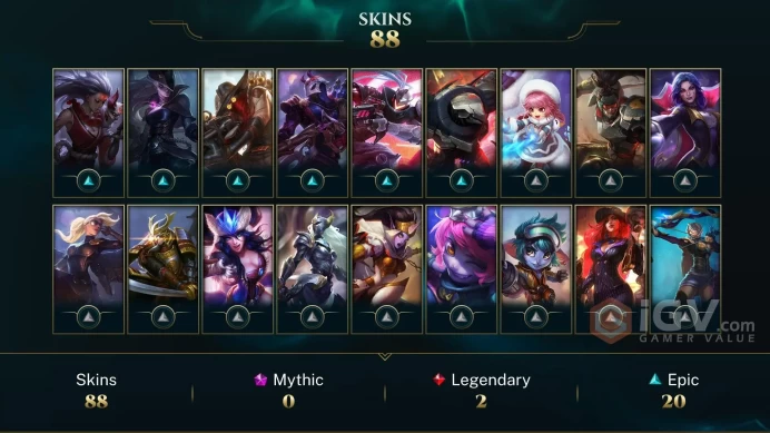 【LAN 】Level 48    150 Champ/ 88 Skins  Full Access  High Quality Account  Instant Delivery️