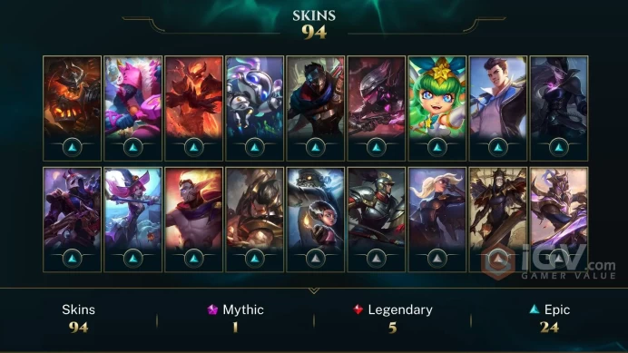 【LAN 】Level 303    150 Champ/ 94 Skins   Full Access  High Quality Account  Instant Delivery️