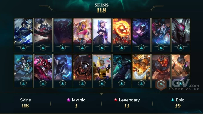 【LAN 】Level 532    150 Champ/118  Skins   Full Access  High Quality Account  Instant Delivery️