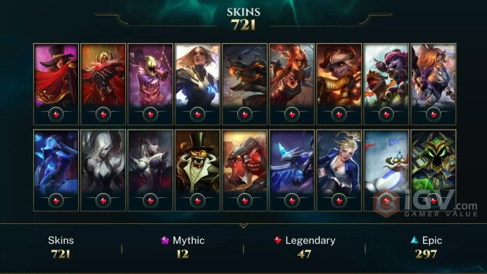 EUNE | 721 SKIN | DIAMOND II | 427 LVL | 44K+ BE | MAIL CHANGEABLE LEAGUE OF LEGENDS ACCOUNT