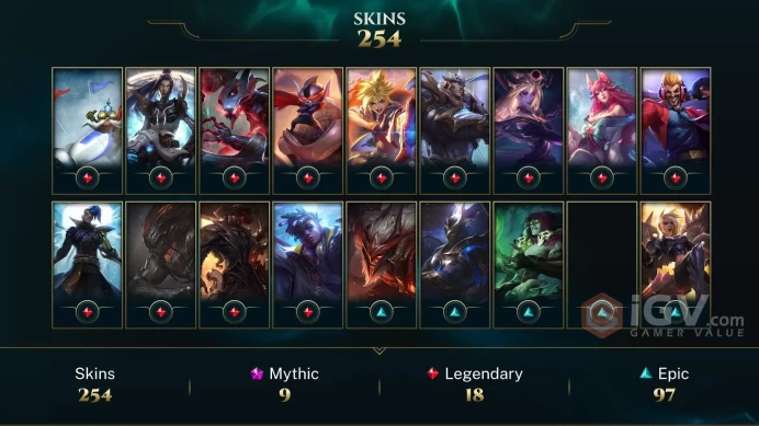 OCE EMAIL CHANGEABLE 155 CHAMPIONS 254 SKINS 4 ULTIMATE 7 PRESTIGE 130 ME 13KOE + INV SKINS