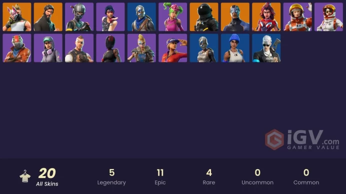 (PC PSN XBOX) 20 skins | Sparkle Specialist | The Reaper | Blue Squire | Royale Knight | Elite Agent | Blue Team Leader | Dark Voyager | Drift |