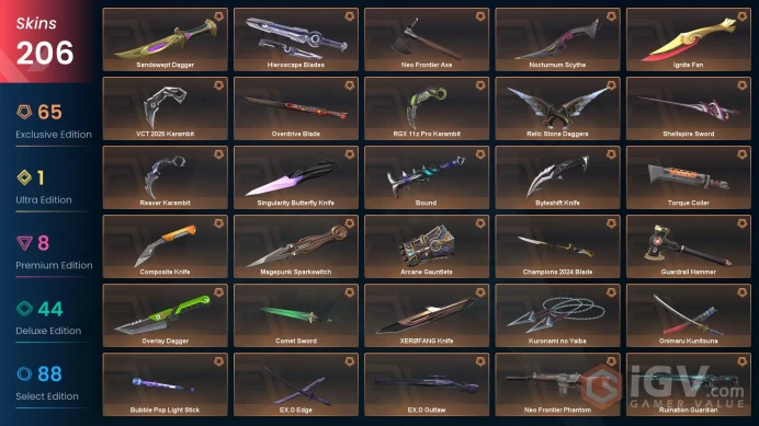 EU/TUR 188355 VP 206 SKINS VCT 2025 Karambit Ignite Fan Champions 2024 Bundle EX.O Bundle Recon Phantom Nocturnum Scythe Champions 2024 Phantom