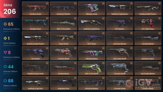 EU/TUR 188355 VP 206 SKINS VCT 2025 Karambit Ignite Fan Champions 2024 Bundle EX.O Bundle Recon Phantom Nocturnum Scythe Champions 2024 Phantom
