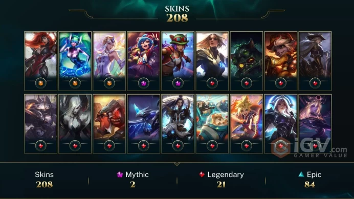Southeast Asia Gun Goddess Miss Fortune - Elementalist Lux - DJ Sona - Lv 222 | 161 Champs | 208 Skins FULL ACCESS A140
