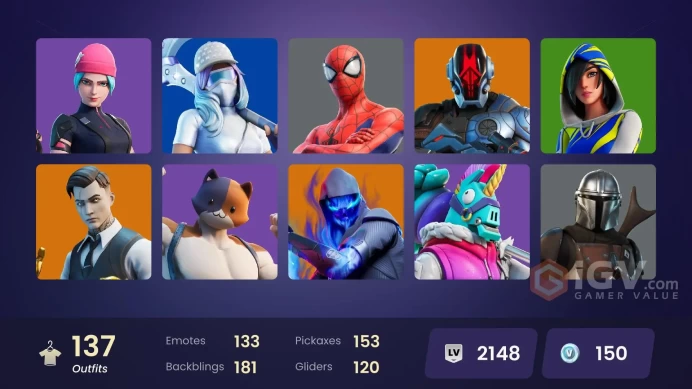 Full Access 135 skins | Wildcat | Gold Midas | FNCS 3:1 Champion | The Cube Queen | Snap | The Imagined | Kymera | Joey