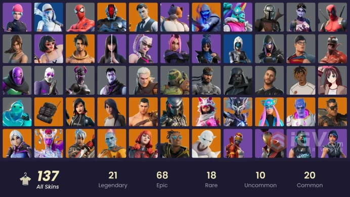 Full Access 135 skins | Wildcat | Gold Midas | FNCS 3:1 Champion | The Cube Queen | Snap | The Imagined | Kymera | Joey
