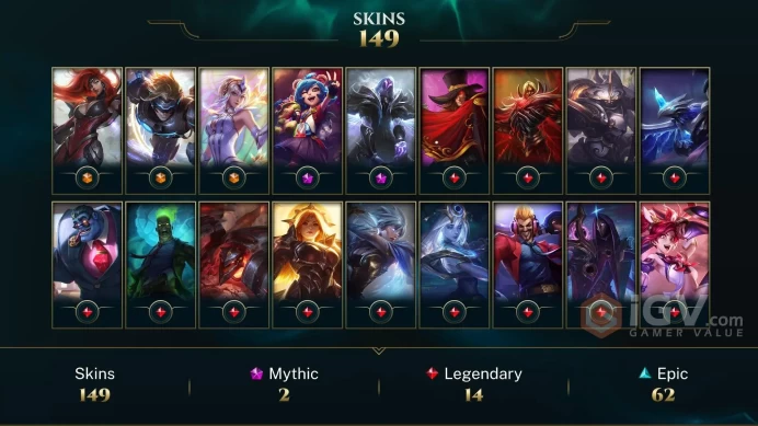 Russia Pulsefire Ezreal - Gun Goddess Miss Fortune - Elementalist Lux - Lv 317 | 169 Champs | 149 Skins FULL ACCESS A148