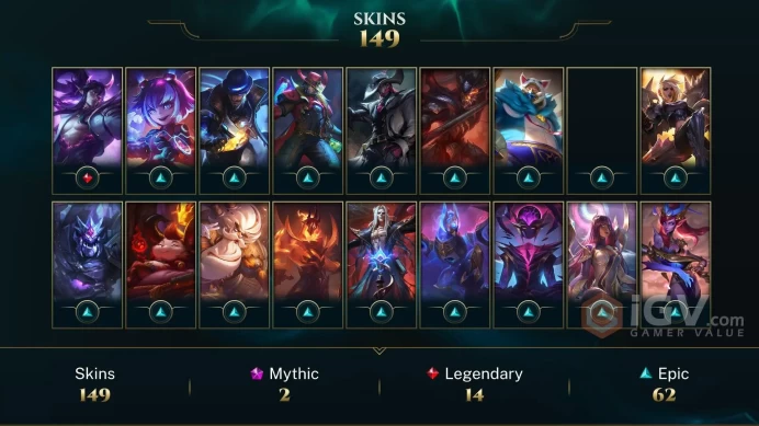 Russia Pulsefire Ezreal - Gun Goddess Miss Fortune - Elementalist Lux - Lv 317 | 169 Champs | 149 Skins FULL ACCESS A148