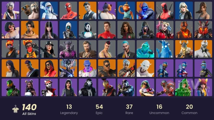 121 skins | Leviathan Axe | Renegade Raider | Rogue Spider Knight | Gold Meowscles | Gold Brutus | Gold Midas | Tart Tycoon | Joey | Kymera | Vi