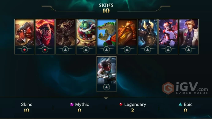 North America UFO Corki - Dunkmaster Darius - Battlecast Prime Cho'Gath - Lv 23 | 18 Champs | 10 Skins FULL ACCESS A217