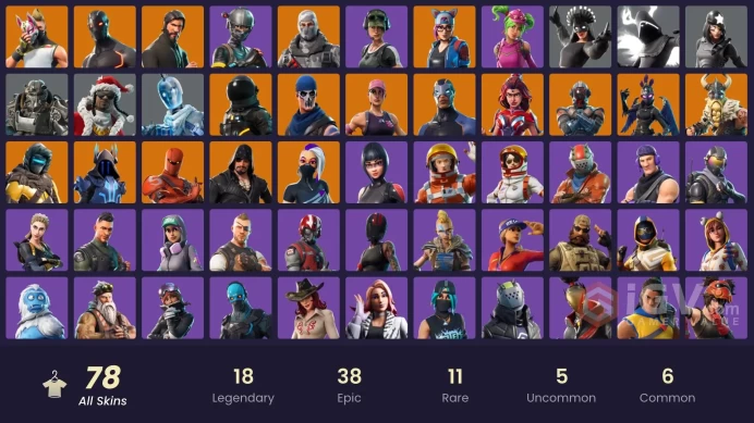 78 skins/full access/the reaper/elite agent/take the l/deluxe stw/freestylin/rambunctious/mako/battle bus banner/drift stage 5