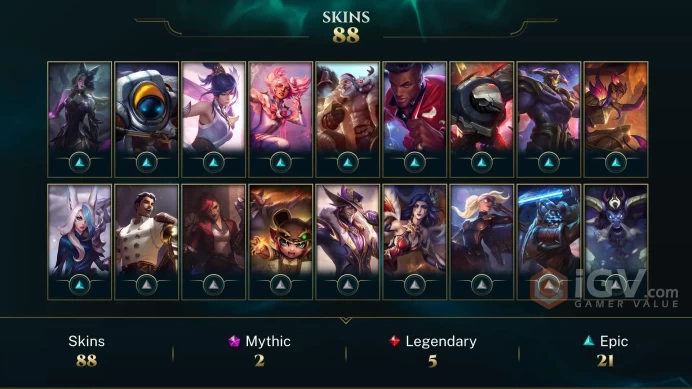 Latin America North Triumphant Ryze - Victorious Orianna - Victorious Maokai - Lv 214 | 149 Champs | 89 Skins FULL ACCESS A378