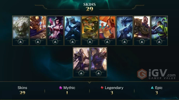 Latin America North Triumphant Ryze - Victorious Maokai - Victorious Graves - Lv 52 | 93 Champs | 29 Skins FULL ACCESS A397