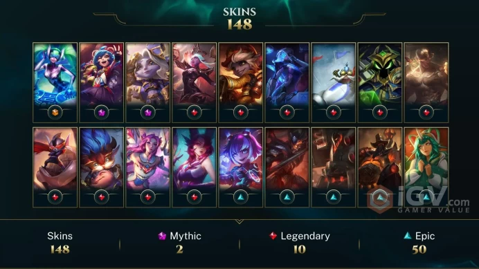 Latin America North Victorious Orianna - Victorious Aatrox - Victorious Lucian - Lv 575 | 167 Champs | 148 Skins FULL ACCESS A392